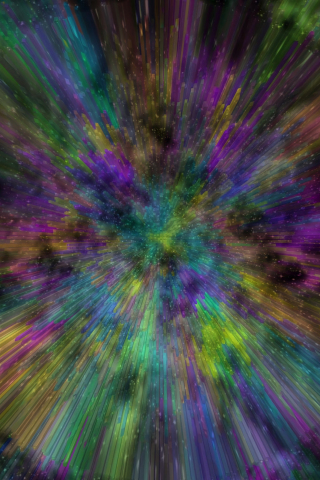 Space, particle scattering, explosion, colorful, 240x320 wallpaper