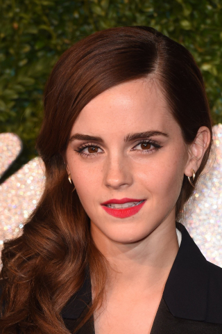 Emma Watson, red lips, beautiful, celebrity, 240x320 wallpaper
