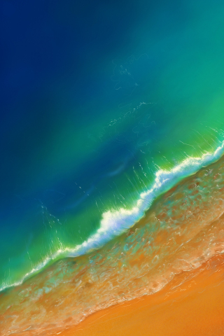 Green ocean, sea waves, aerial view, beach, 240x320 wallpaper