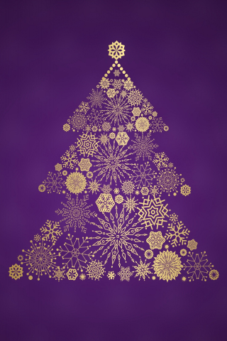 Christmas tree, digital art, holiday, 240x320 wallpaper