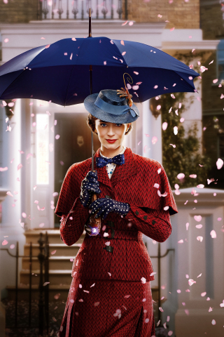 Mary Poppins Returns, Emily Blunt, 240x320 wallpaper