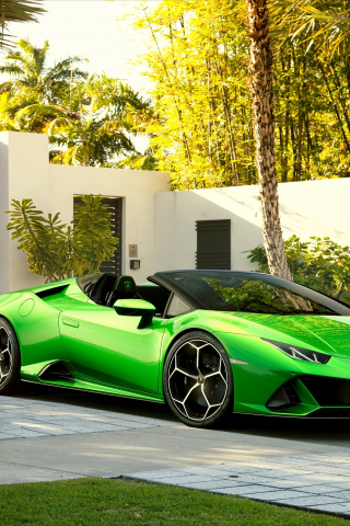 Sports car, convertible, Lamborghini Huracan, 240x320 wallpaper