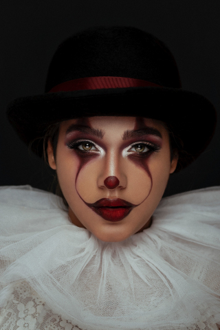 Woman model, joker, makeup, 240x320 wallpaper