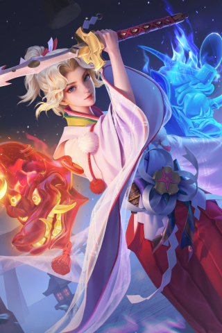 Honor of kings woman character, and fighter girl, 2023, 240x320 wallpaper