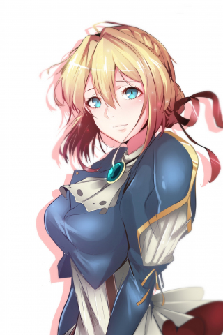 Hot and beautiful, anime girl, Violet Evergarden, 240x320 wallpaper