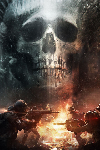Tom clancy's the division, game, skull, soldiers, 240x320 wallpaper