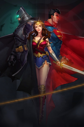 Fanart, Justice League, guardian, Superheroes, wonder woman, batman, superman, 240x320 wallpaper