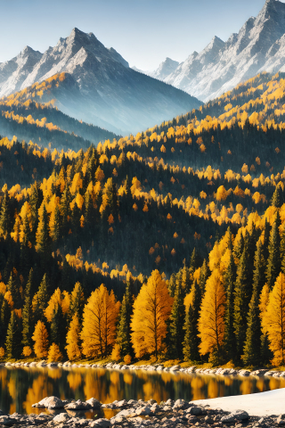 AI image, nature, autumn, 240x320 wallpaper