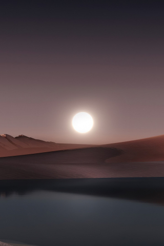 Windows 11, stock, lake, sunset,  landscape, desert, Microsoft stock, 240x320 wallpaper