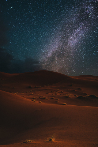 Desert, night, milky way, starry sky, 240x320 wallpaper