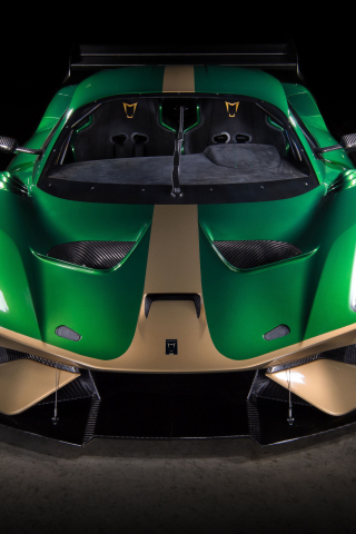 Green, super-car, Brabham BT62, 2018, 240x320 wallpaper