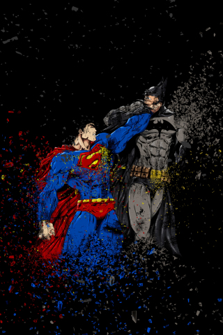 Batman vs superman, ruggon style, art, 240x320 wallpaper