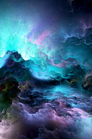 Glowing, dense, clouds, abstract, 240x320 wallpaper