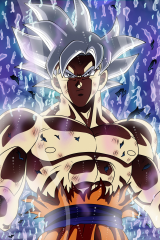 Ultra power, white hair, Dragon ball super, goku, 240x320 wallpaper