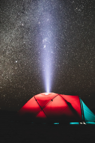 Night out, camp tent, dark sky, 240x320 wallpaper