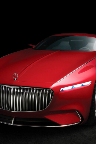Red, front, Vision Mercedes-maybach, 240x320 wallpaper