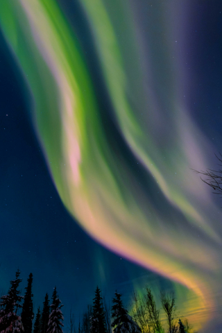 Green Aurora, night, sky, nature, 240x320 wallpaper