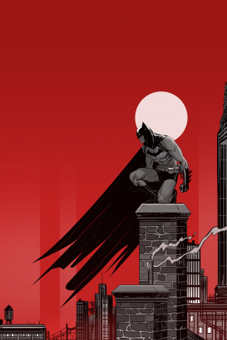 Batman and gotham, minimal, artwork, 240x320 wallpaper