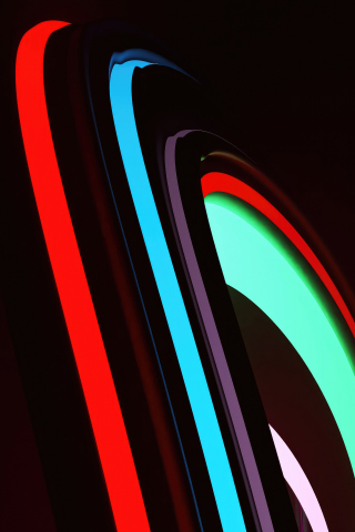 Neon shape, stirpes and lines curvy and colorful, abstract, 240x320 wallpaper