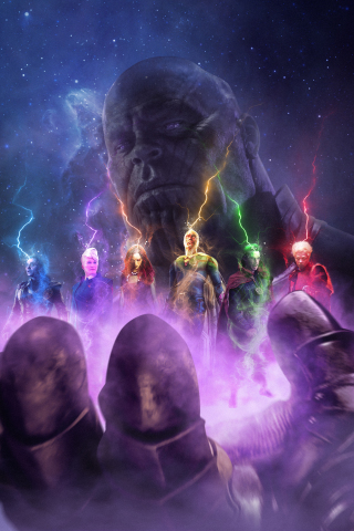 Thanos, Avengers: Infinity War, fan art, 240x320 wallpaper