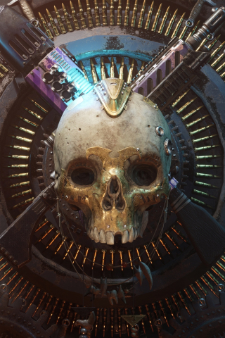 Warhammer 40k, skull, game, 240x320 wallpaper