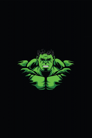 Hulk, angry green guy, minimal, 240x320 wallpaper