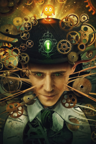 Time clock, Tom Hiddleston, Loki season 2, 2023, 240x320 wallpaper