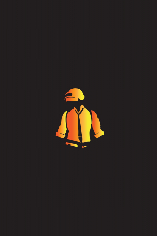 Minimal, PUBG, yellow, helmet guy, art, 240x320 wallpaper