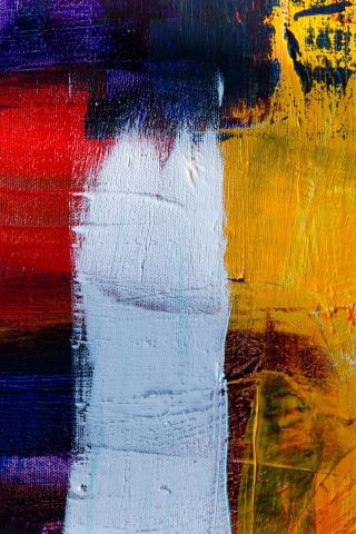 Paint, white brush stork, multicolored, canvas texture, 240x320 wallpaper