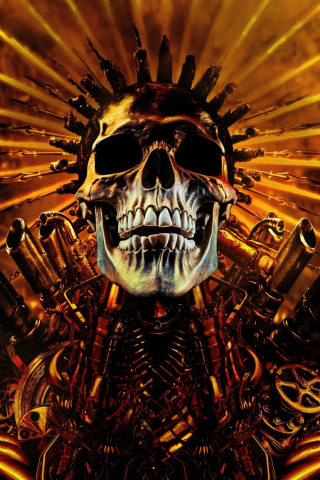 Movie, Furiosa: A Mad Max Saga, skull structure, 2024 movie, 240x320 wallpaper