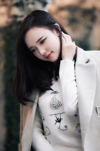 Cute and beautiful, girl model, Asian, 240x320 wallpaper