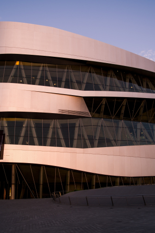 Mercedes-Benz, building, modern architecture, 240x320 wallpaper