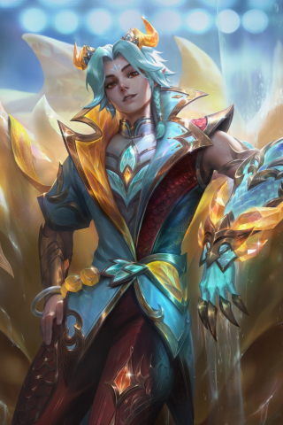Riot game, League of Legends, heavenscale character, 2024, 320x480 wallpaper
