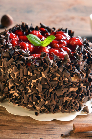 Chocolate Cake, dessert, 240x320 wallpaper