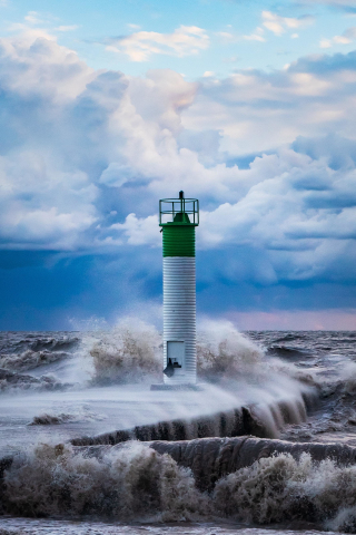 Coast, lighthouse, 240x320 wallpaper
