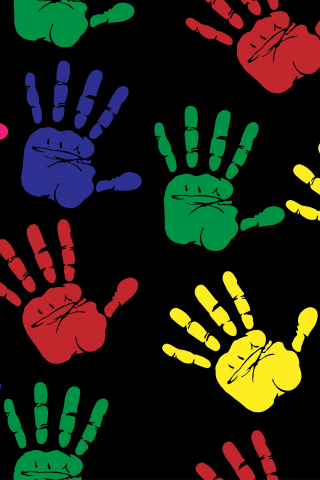 Hands, print, colorful, abstract, 240x320 wallpaper