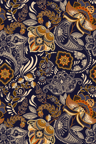 Ornament, pattern, flowers, abstraction, 240x320 wallpaper