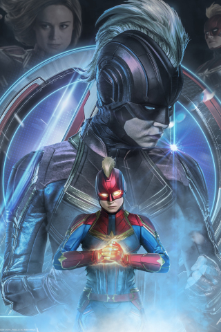 Avengers: Endgame, Captain Marvel, movie poster, art, 240x320 wallpaper