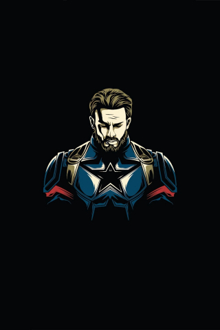 First Avenger, Captain America, minimalist, 240x320 wallpaper