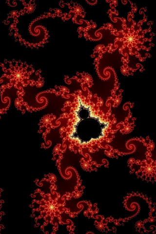 Fractal, pattern, red, artwork, 240x320 wallpaper