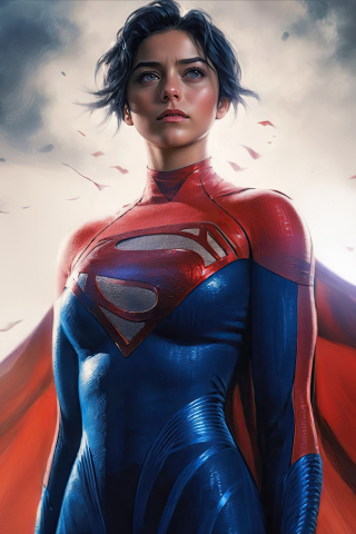 Powerful supergirl, superman's cousin, art, 240x320 wallpaper
