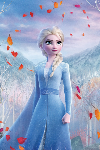 Snow Queen Elsa, frozen 2, movie, 2019, 240x320 wallpaper