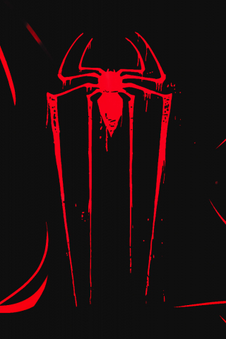 Logo, minimal, spider-man, dark, 240x320 wallpaper
