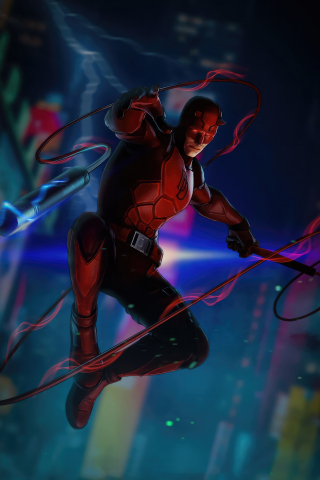 Daredevil, a city guardian, fighting-mode on, superhero, 240x320 wallpaper