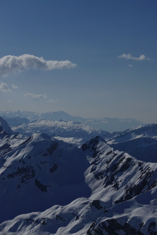 Snowy Mountains range, clean skyline, winter, sky, 240x320 wallpaper