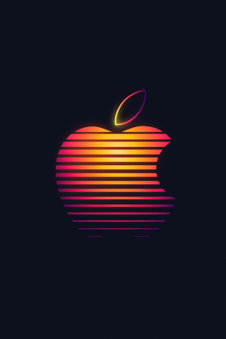 Apple, glowing logo, minimal, 240x320 wallpaper