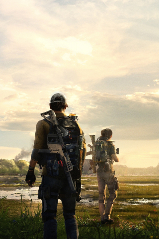 Tom Clancy's The Division 2, video game, landscape, soldiers, 240x320 wallpaper