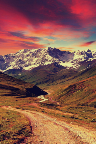 Download wallpaper 240x320 mountains, sunset, landscape, old mobile, cell  phone, smartphone, 240x320 hd image background, 990