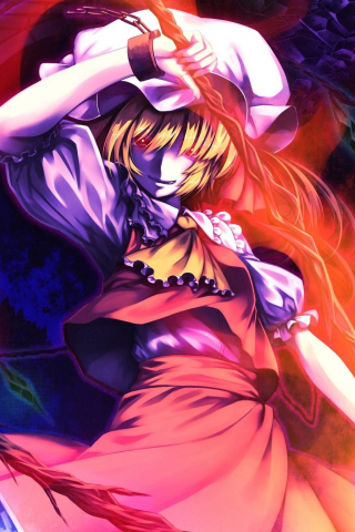 Angry, anime girl, Flandre Scarlet, touhou, 240x320 wallpaper