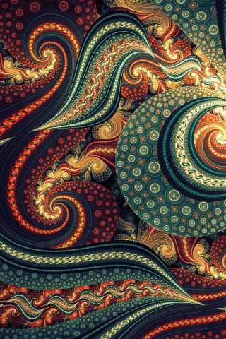 Fractal, spiral, abstract, 240x320 wallpaper